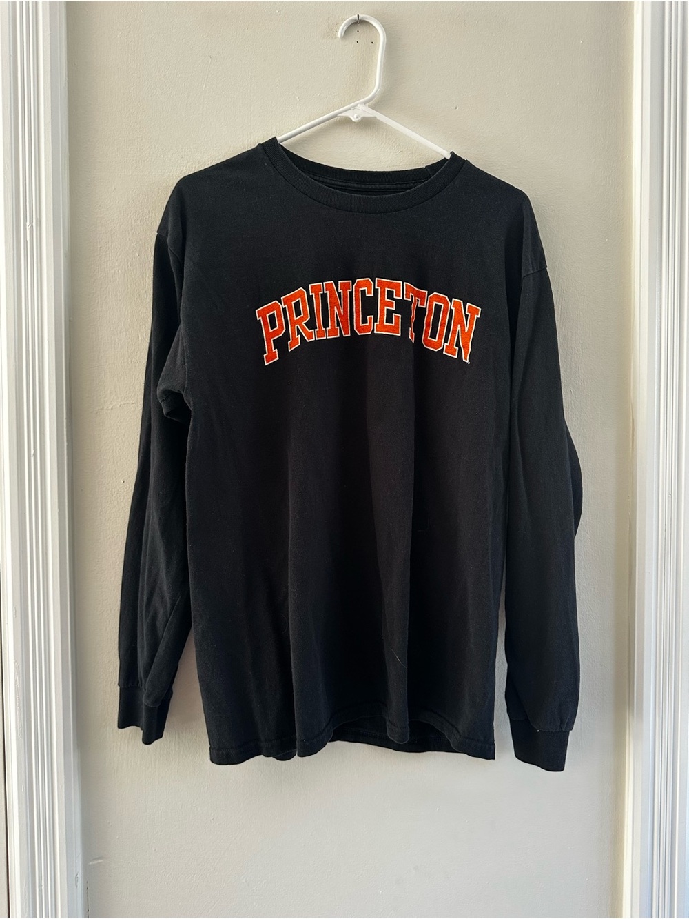 Princeton Black Long-Sleeve Crewneck Tee